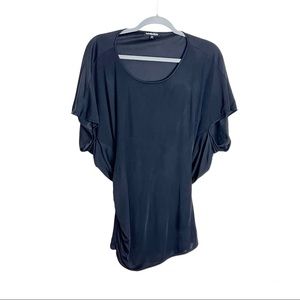 Isabella Oliver Solid Black Slinky Knit Short Sleeve Top